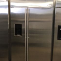 GE PROFILE 48”WIDE STAINLESS STEEL SIDE BY SIDE BUILT IN REFRIGERATOR 