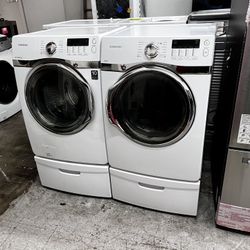 SAMSUNG FRONT LOAD WASHER AND GAS DRYER