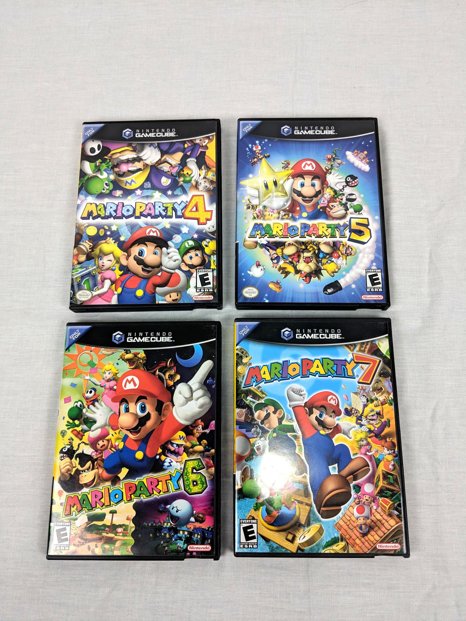 Nintendo Game Cube Lot Mario Party 4,5,6,7 in Excellent Condition