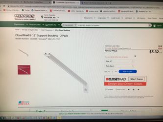 White Shelf Bracket 16” I have 8. Total $10