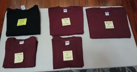 Bulk Lot 15 New Gildan Maroon Youth T-Shirts + 1 Youth XL Black Hoodie