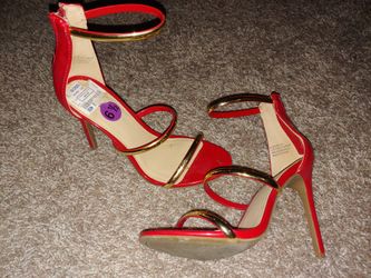 Red and gold Heels