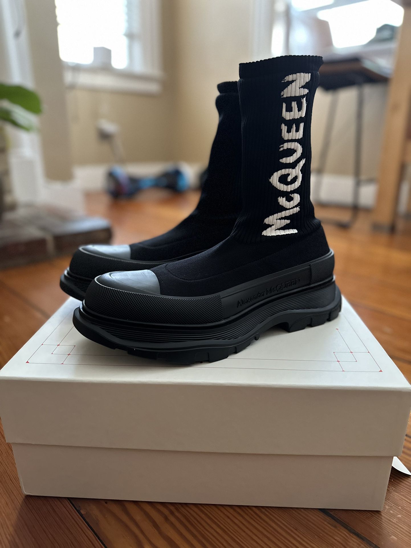 Alexander McQueen Black Knit Tread Slick Sneakers for in VA - OfferUp