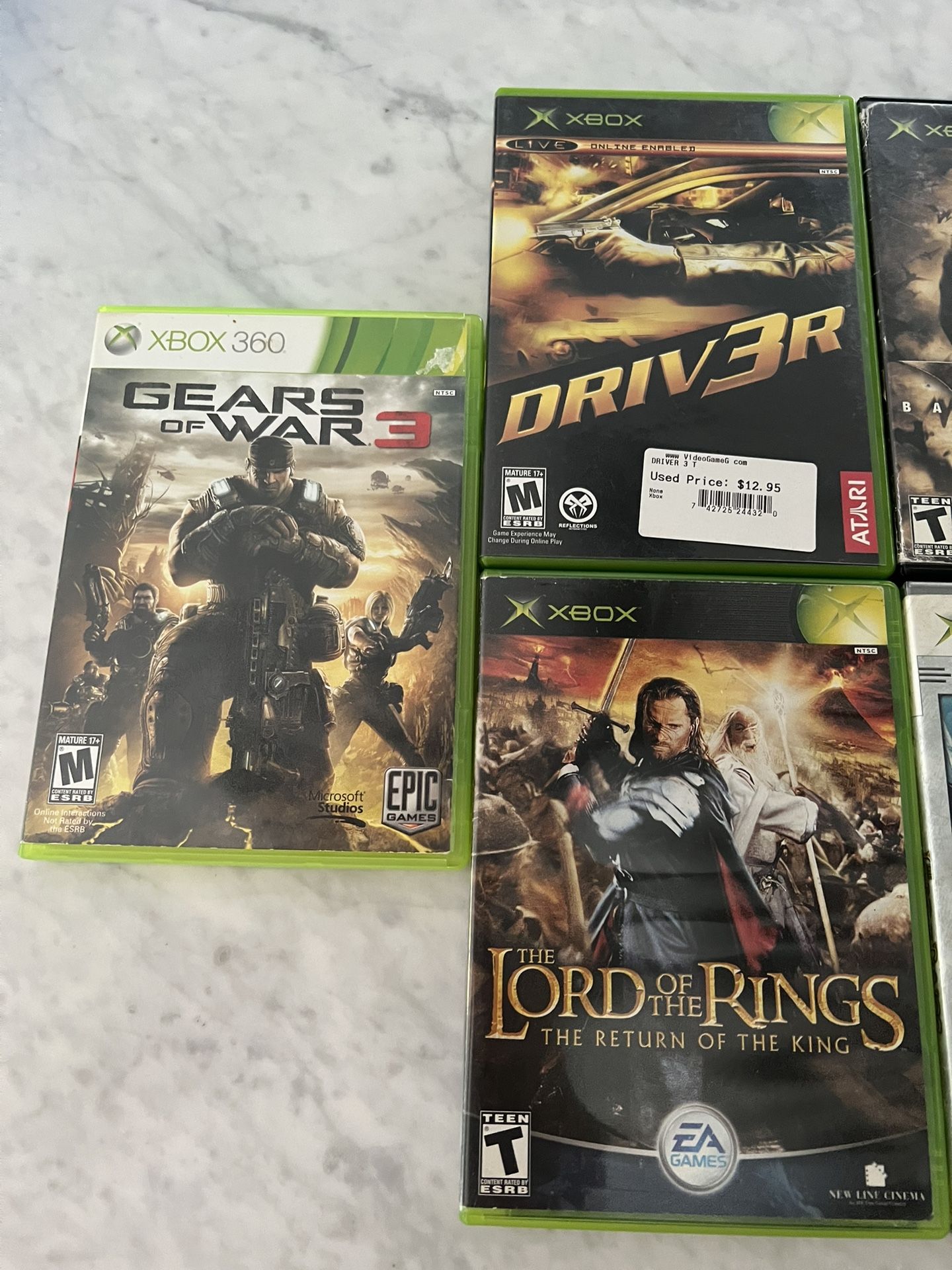 One Xbox360 & 6 Xbox Video Games