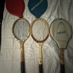 3 Old Tennis Rackets