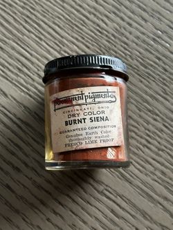 Vintage Permanent Pigments - Burnt Sienna Glass Jar