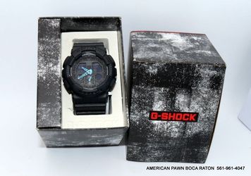 Casio G-Shock Grey/Neon Blue Analog-Digital Watch GA-100C 