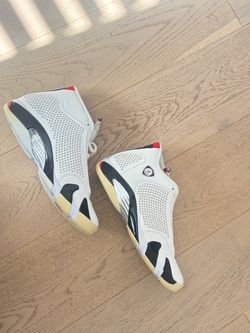 Air Jordan 14 Retro White Black Red Sneakers