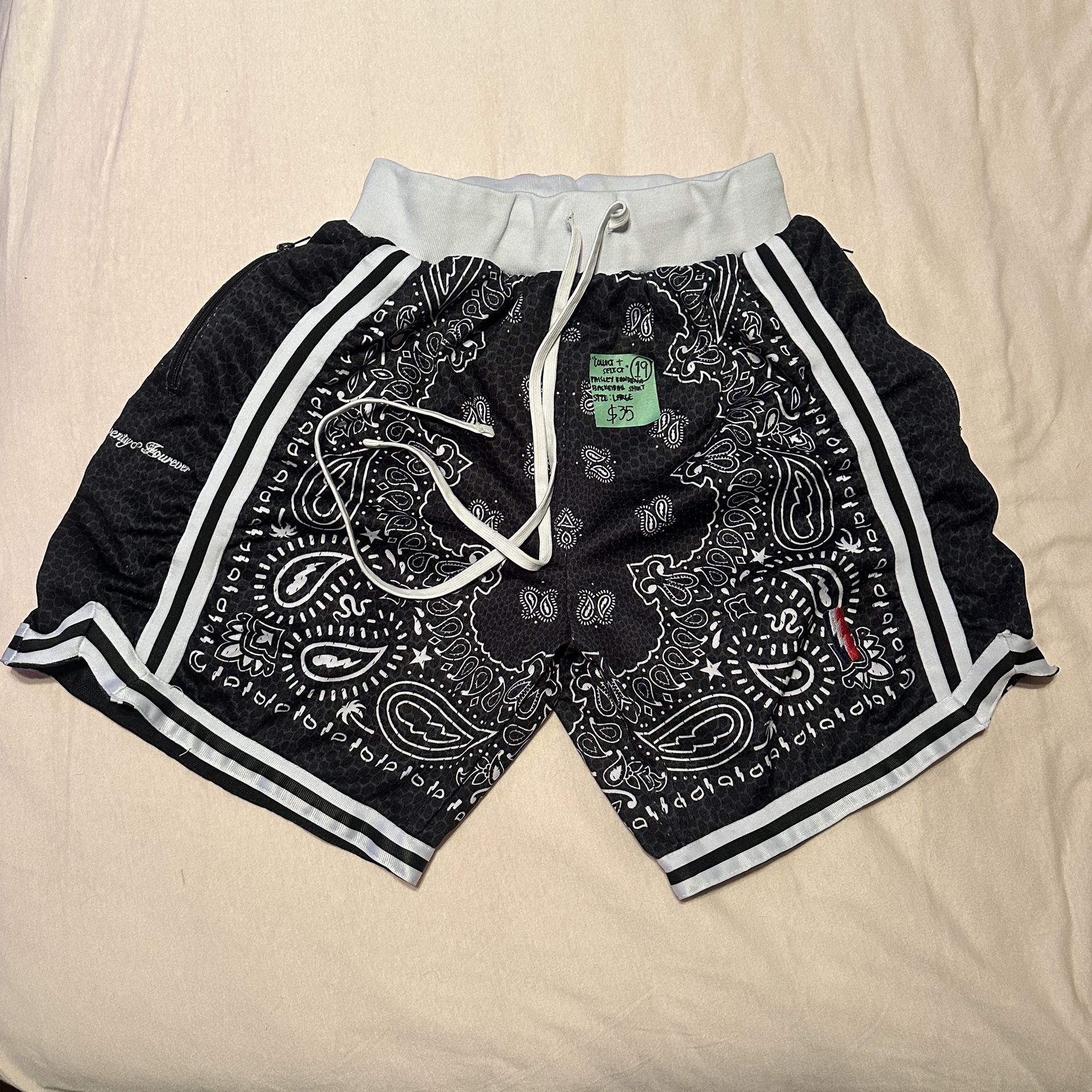 Pre owned Collect+Select ‘Quickstrike’ Swingman “Black Paisley” Shorts for Men