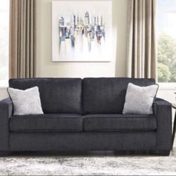 New Dark Blue Sofa Couch With Sleeper Bed (Queen Size Memory Foam Mattress) 