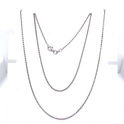 925 Sterling silver solid rope chain necklace with lobster lock
