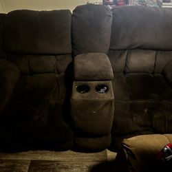 Brown Love Seat With Storage 