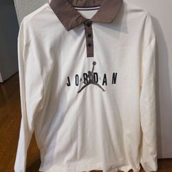 Nike Air Jordan Long Sleeve Collared Shirt Size Large