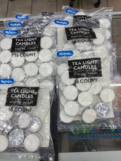 16 candle NuValu Tea Light Candles – White, Unscented