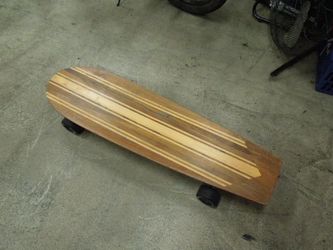 Vintage Hi Longboard Handcrafted Real Wood Sidewalker Surfer Style Board 37"
