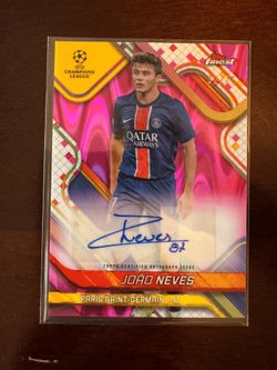 2025 Topps Finest Joao Neves Auto /75 #BA-JN PSG 
