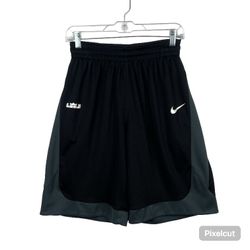 Nike Dri-fit Men's LeBron James Black/Gray Basketball Shorts Size Medium 