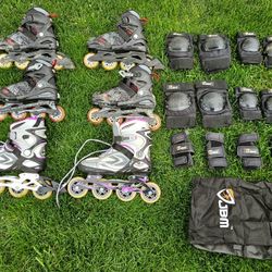 Roller Blades And Pads Bundle