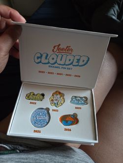 Jeeter Clouded enamel pin set