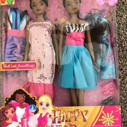 2 Dolls With Extra Outfits
