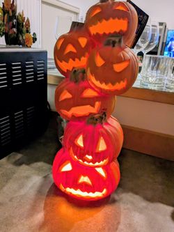 Rare MINT Condition 1996 Trendmasters HallowScream Foam Pumpkin Totem – New Old Stock! $75.00