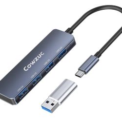 USB C Hub 4 Ports 3.0, USB C to USB Hub, USBAdapter Docking Station for laptops , Navy Blue