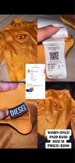 Orange Metallic AUTHENTIC Diesel Womens Sweater Brand New