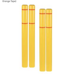 BollardGard 4" x 52" 4-Pack Bollard Cover - Innoplast (Yellow Orange Tape)
