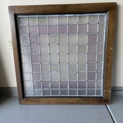 Antique stained / etched glass wall