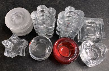 Glass Candleholders, glass tea candle holders 21 pieces