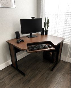Modern Walnut Corner Desk Convertible work station