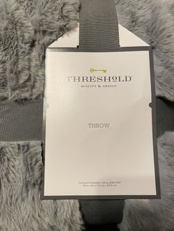 Brand New Threshold Fuzzy Blanket Throw Grey
