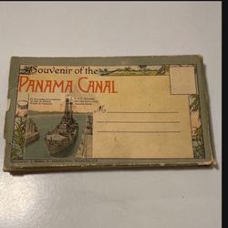 Rare 22 VINTAGE PANAMA CANAL COLOR POSTCARDS IN BOOKLET UNUSED