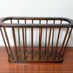 Vintage 60s Mid Century Modern MCM Arthur Umanoff Style Spindle Magazine Rack Holder Organizer