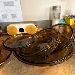 PYREX-Vintage Corning Visions Amber Glass Cookware Set w/ Lids – Complete Set