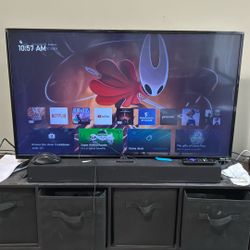 Onn 43” 4K TV + Vizio 2.1 Soundbar And Subwoofer