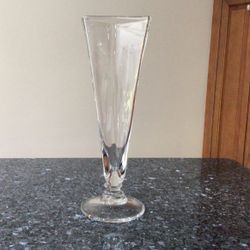 18 Inch Clear Glass  Triangle  Vase By Simon Pearce 