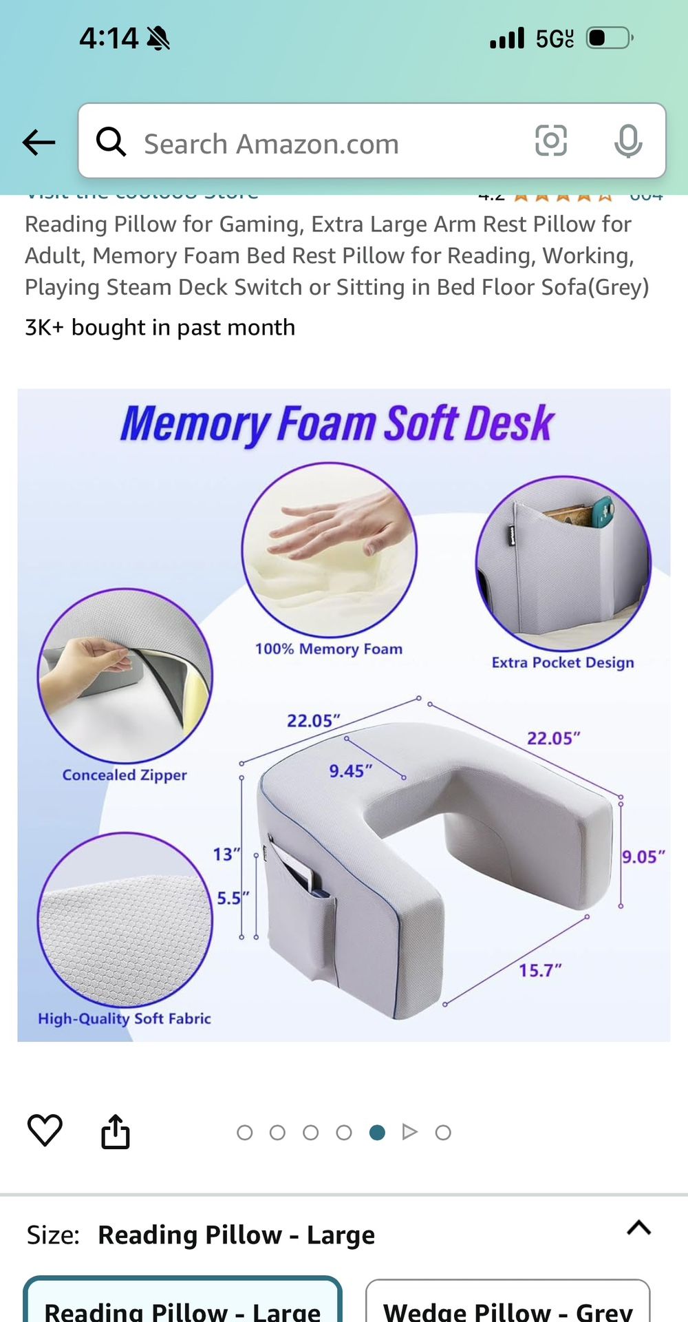 Memory Foam Soft Desk For Couch Or Bed Laptop