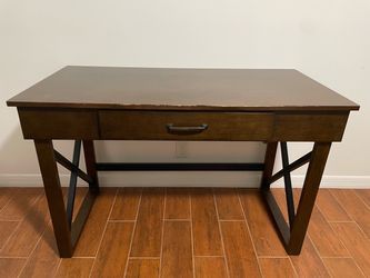 Wood Writing Desk (folds out into a Standing Desk) - Hidden Wireless Charging Pad