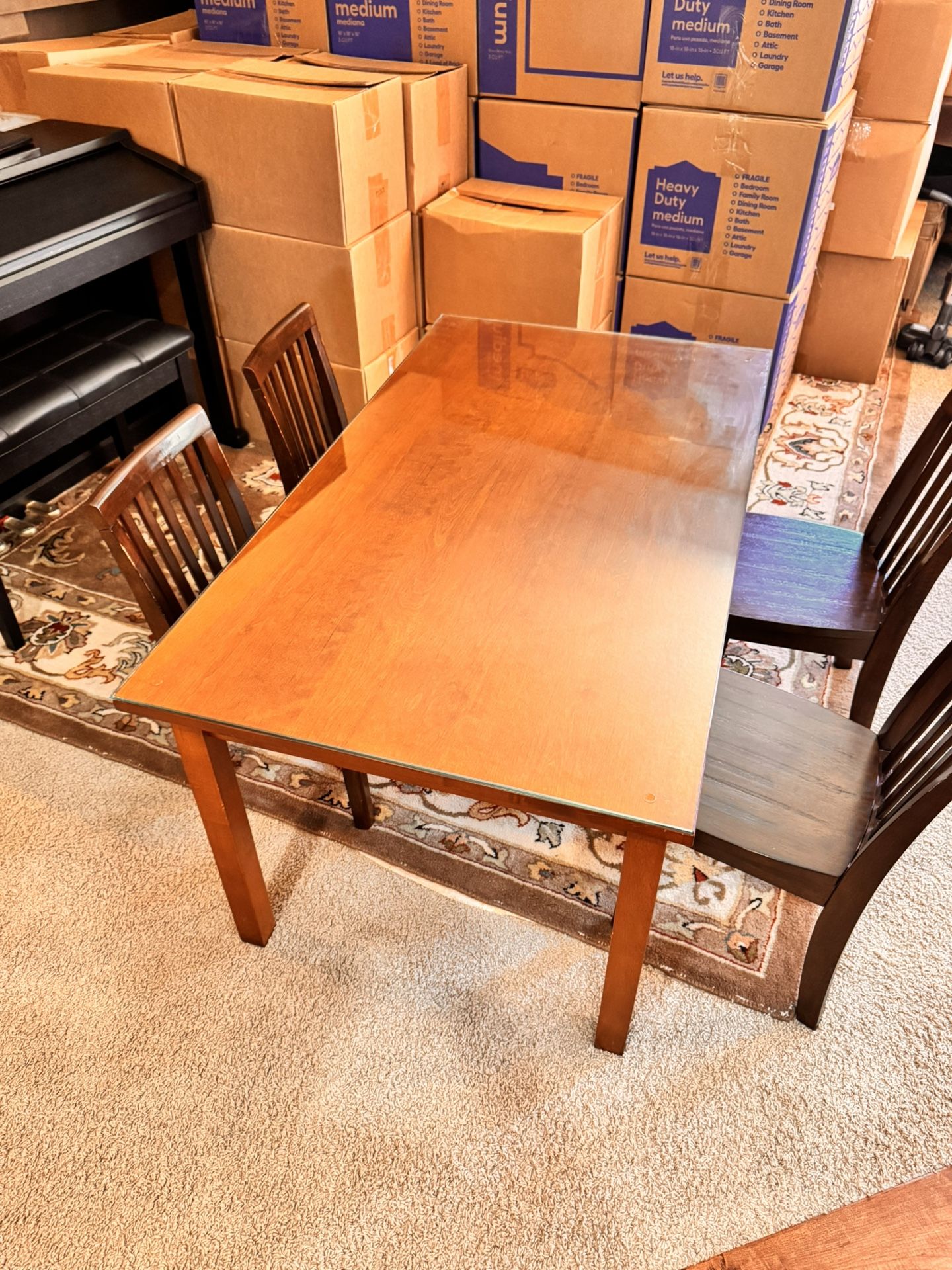Pottery Barn Kids Carolina Craft Table 48x27x25 Inch With 4 Chairs And Glass Top
