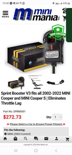 Sprint Booster V3 fits all 2002-2022 MINI
Cooper and MINI Cooper S Eliminates
Throttle Lag
