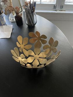 Vintage ikea brass stockholm flower bowl