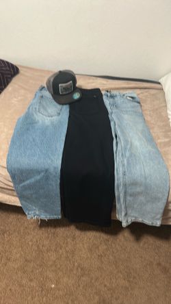 bundle hat black sweats and 2 pants