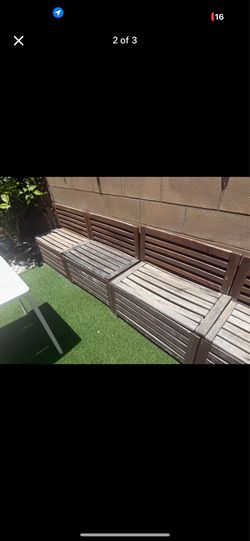 Ikea outdoor bench with backing