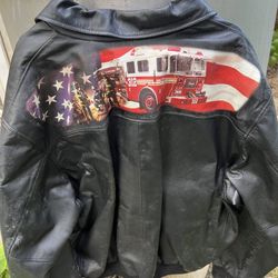 Firefighters Leather Jacket