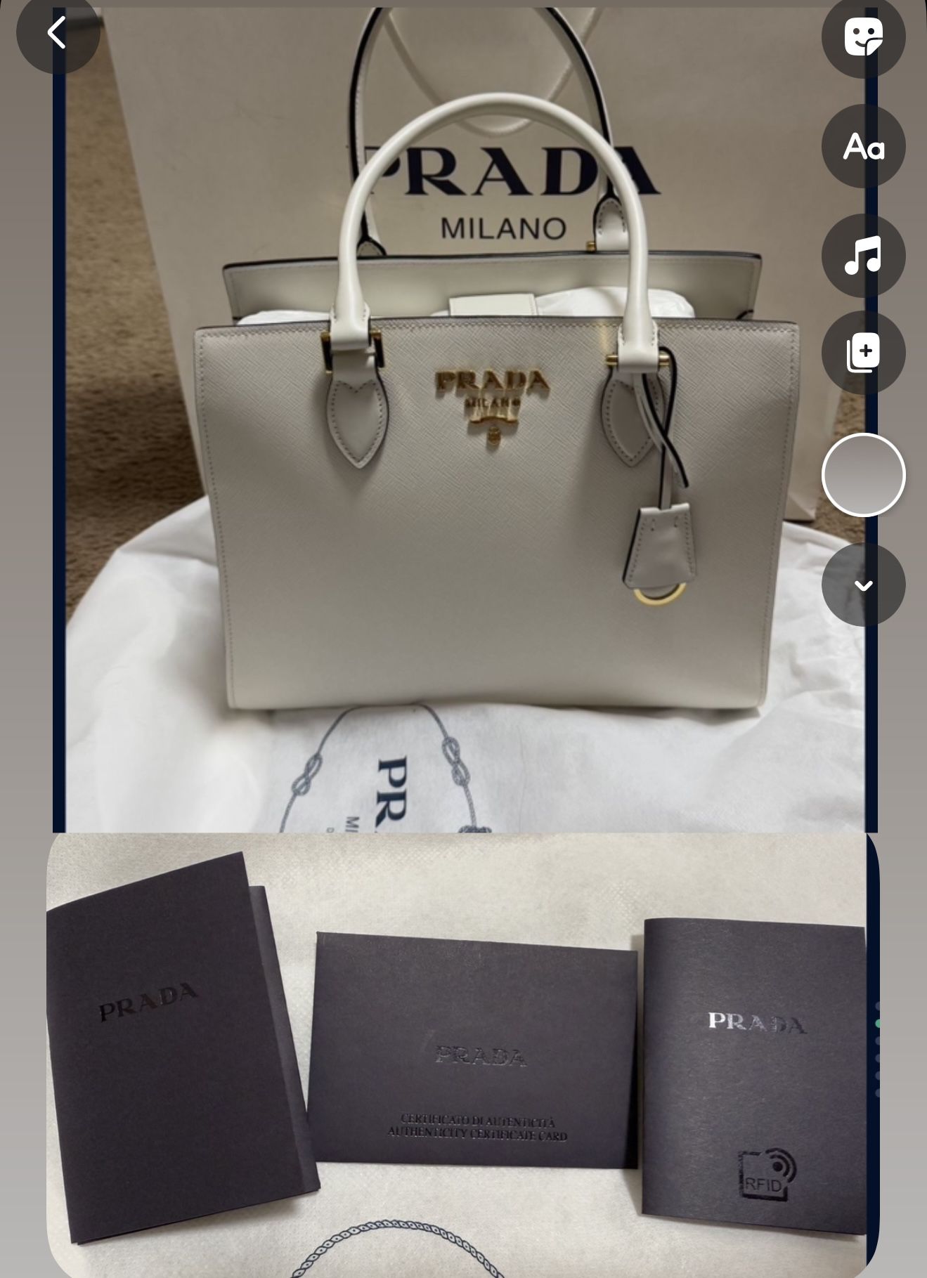 Authentic prada tote bag