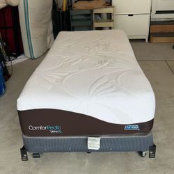 Beauty Rest Twin 14 Inch Memory Foam Mattress With Box Spring And Frame