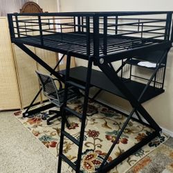 Full Loft Bed w/ Workstation Desk & Chair 🚚 Extra 