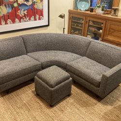 Quarter Circle Couch Upholstered 7' X 7' X 35"w X 32" height 