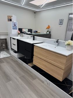 Floating Bathroom Vanity with Integrated Sink